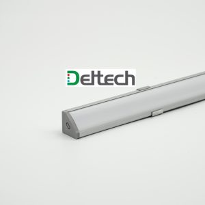 Profile - corner- LST-PROC - Silver Anodize 1Meter Internal 12.2mm External 19.7mm c/w Diffuser + end caps