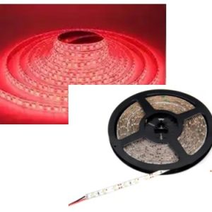 SMD strip 60 - Red -8mm - IP65 - 5m roll - 240lm/M